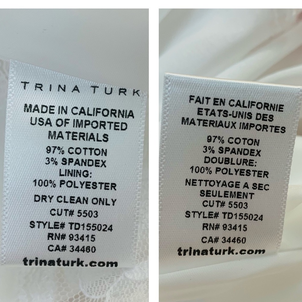 Trina Turk white floral fit & flare V neck dress 4 - Picture 12 of 13